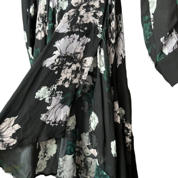 A.L.C. Floral V-Neck Silk Dress Women Size 2 - Picture 4 of 6